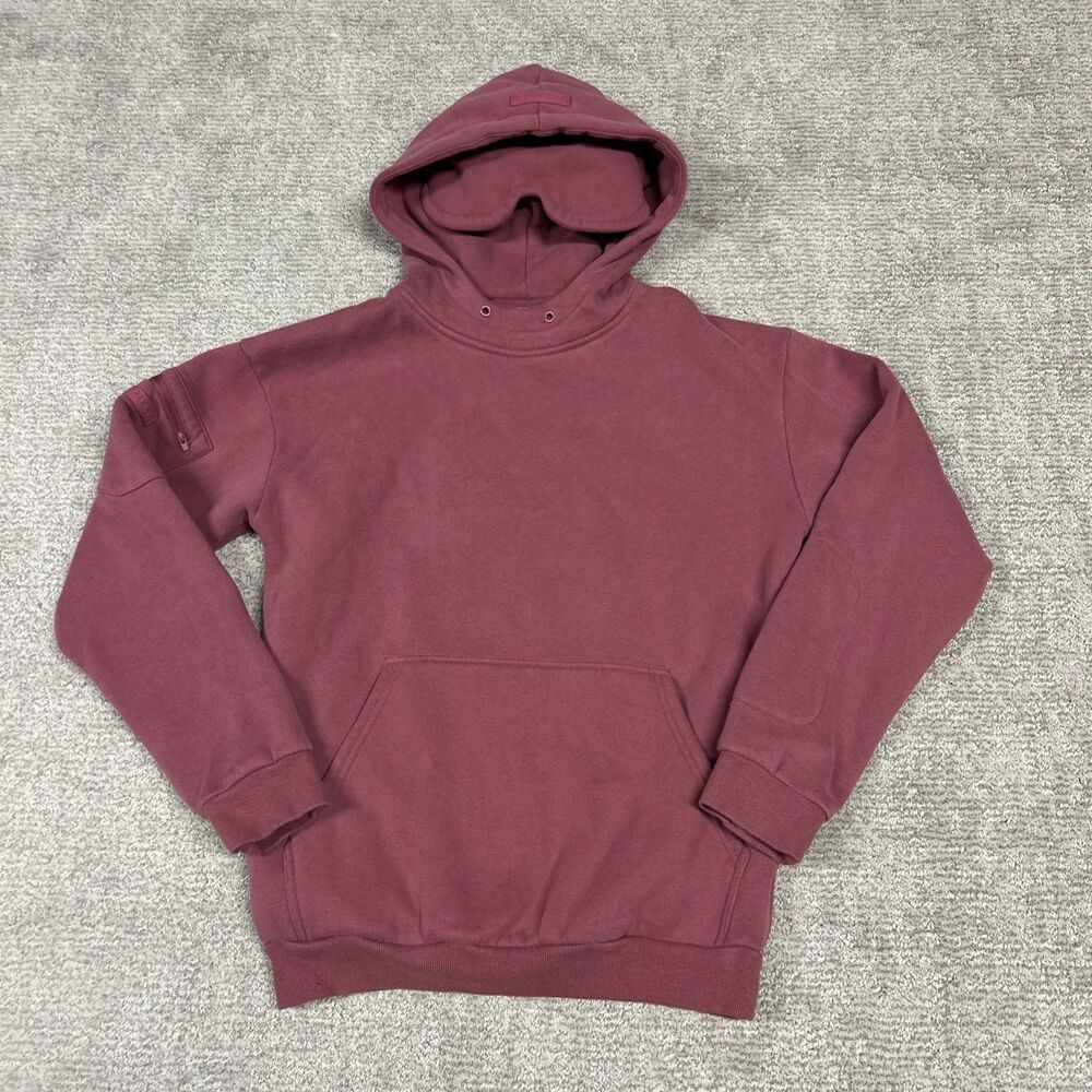 Comfrt Travel Airplane Hoodie Small Mode DND Mauve Pockets Built in Eye Mask